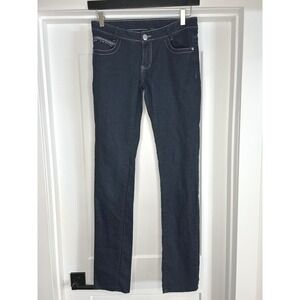 Decoded Womens Dark Wash Rhinestone Studded Straight Leg Jeans Size 9 Indigo Y2K